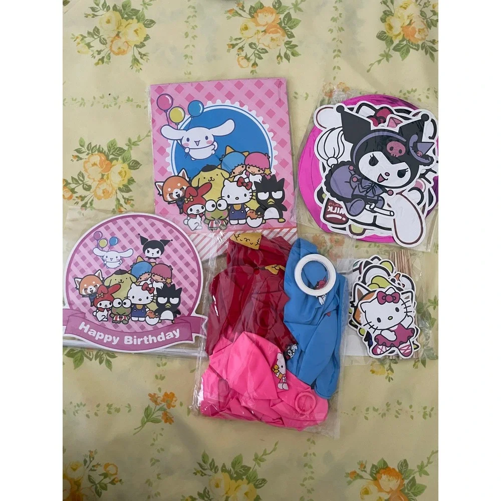 Sanrio Friends Birthday Party Decorations Set Hello Kitty Kuromi Cinnamoroll NEW